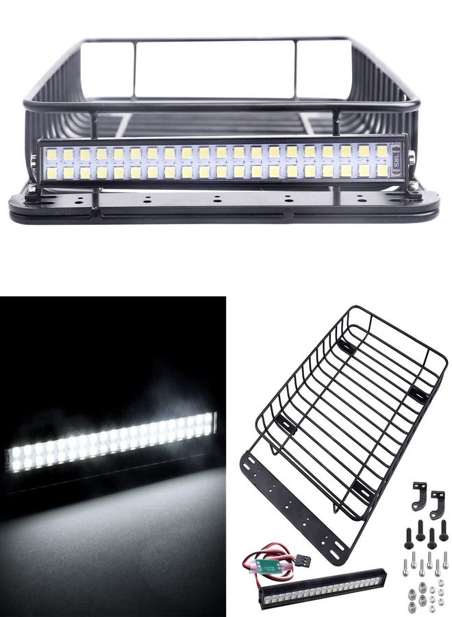 CrazyHobby RC 1/10 Metal Roof Rack Luggage with LED Light Bar for 1:10 RC Crawler Car TRX-4 Axial SCX10 90046 SCX10 III AXI03007 Redcat Gen 8 RGT - Image 1